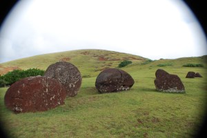 Red volcanic rock quarry