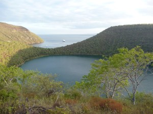 Darwin Lake in the volcano on Isabela Island