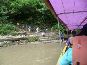 Invading the kids' local swimming spot!