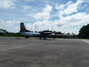 Police plane sitting alongside ours 
