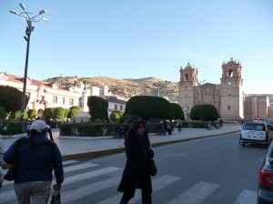 Puno plaza and Cathedral
