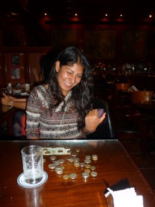 Kristina on Pisco sour collection duty!