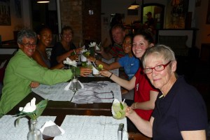 Dinner with the crew in Paraty